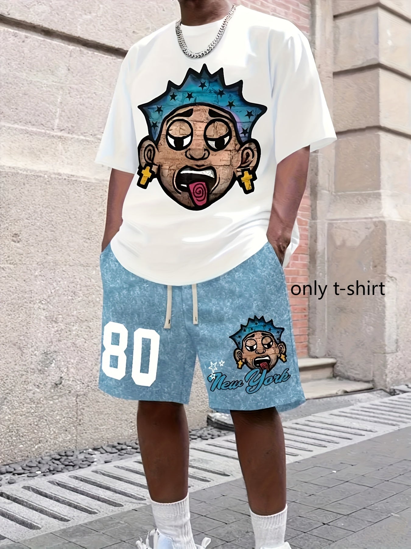 TSHIRT12 - T-shirt da uomo in cotone stampa urban