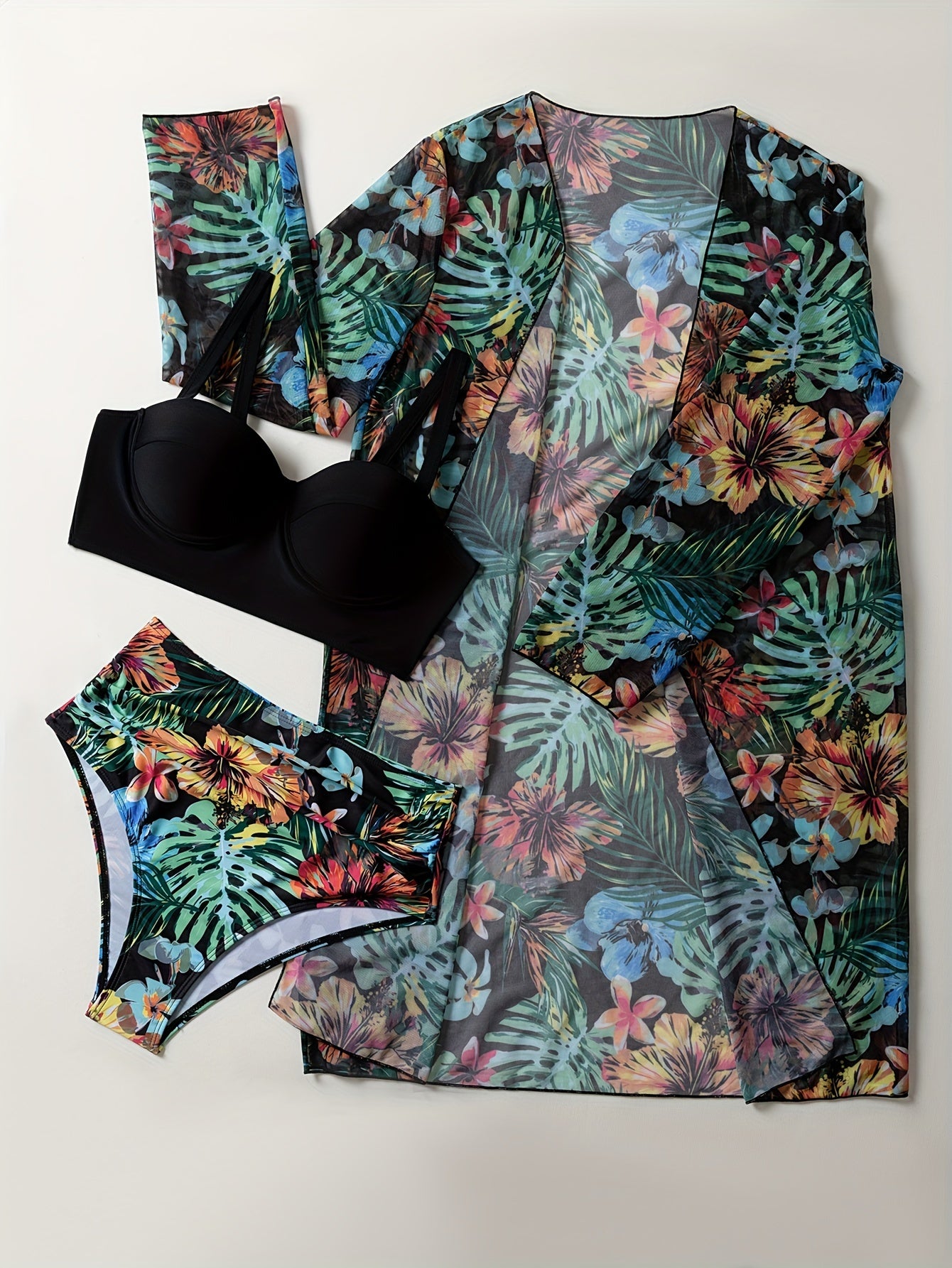 BSGIRL06 - Bikini da donna con stampa tropicale