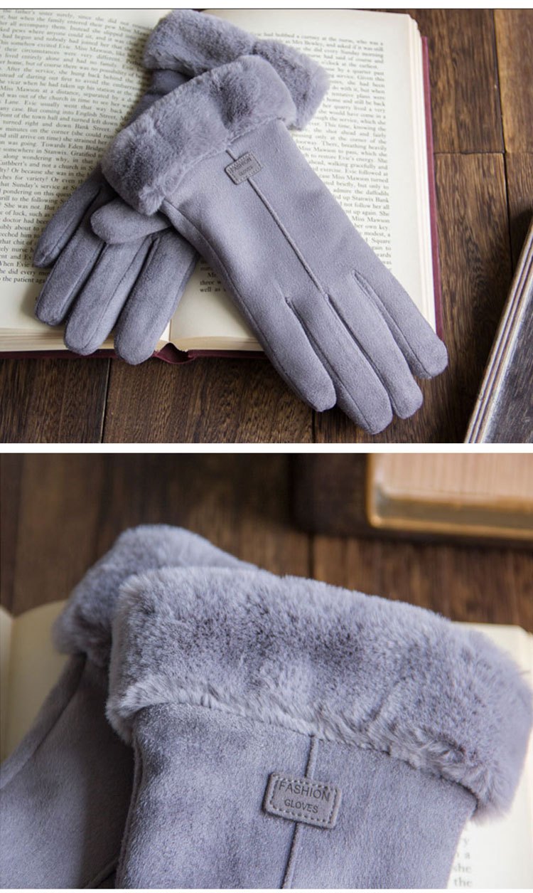 GUA08 - Guanti invernali comodi cinque dita morbido