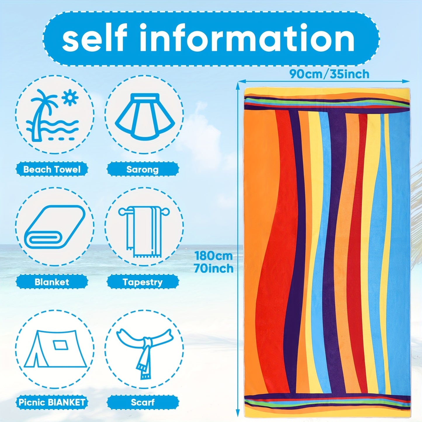 B01 - Extra Large Striped Beach Towel