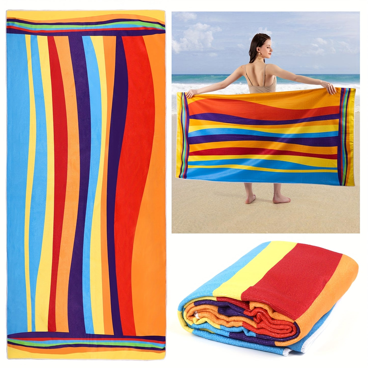 B01 - Extra Large Striped Beach Towel