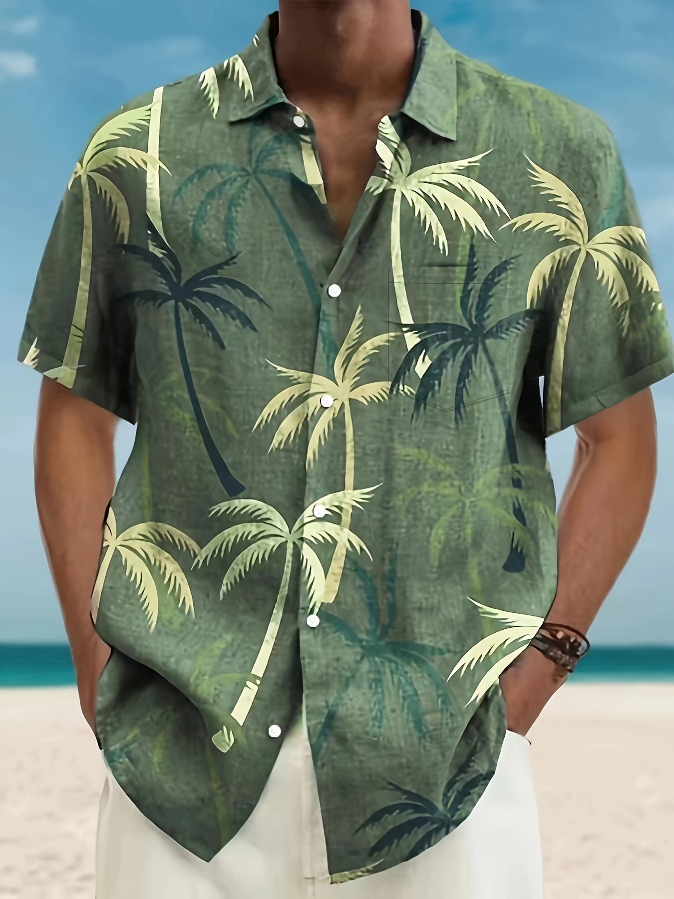 HAWAIA17 - Camicia hawaiana con stampa sfumata