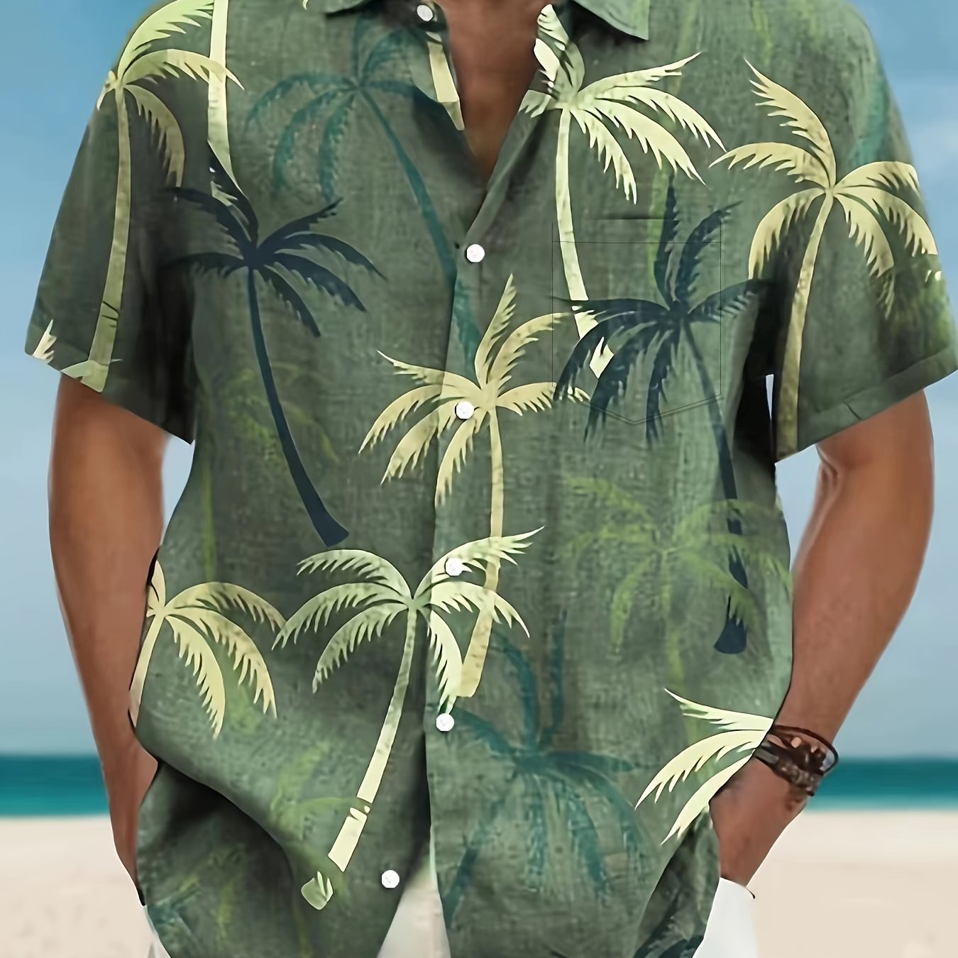 HAWAIA17 - Camicia hawaiana con stampa sfumata
