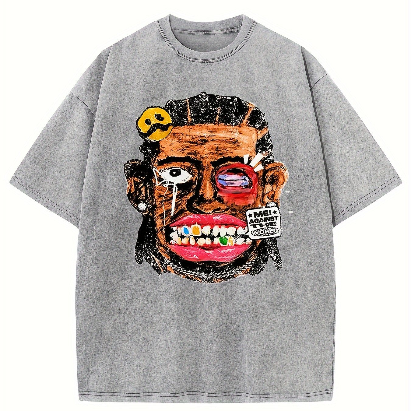 TSHIRT10 - T-shirt da uomo in cotone 100% Harajuku