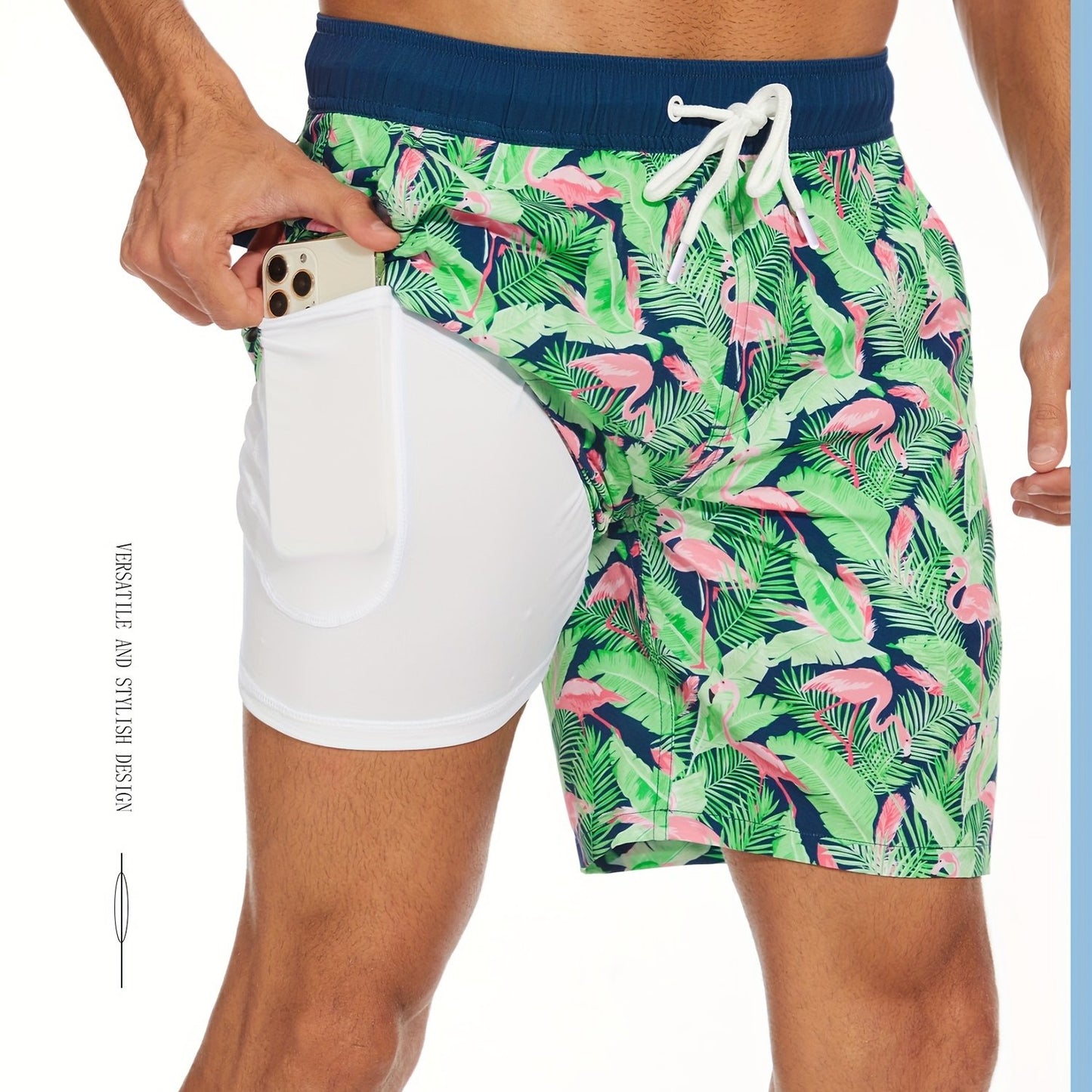 BSMENF19 - Pantaloncini da spiaggia da uomo ad asciugatura rapida