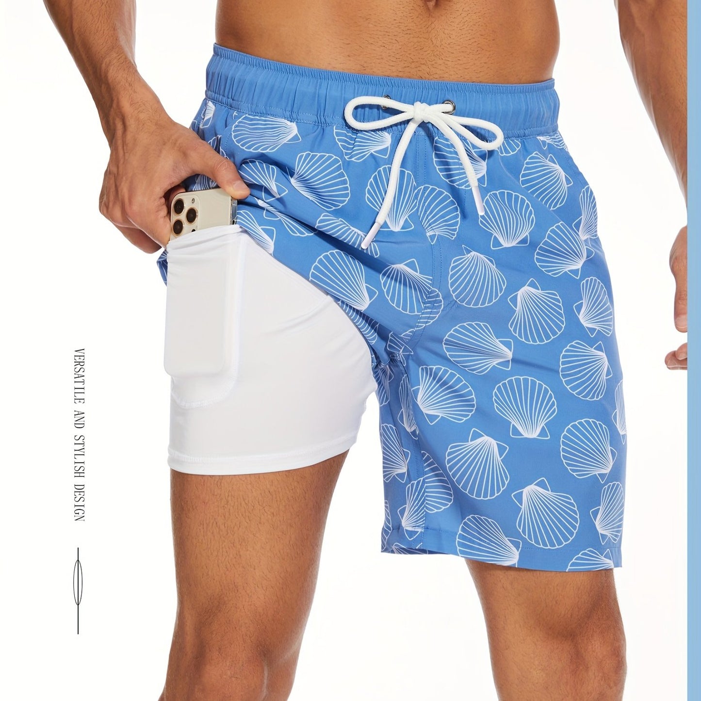 BSMENF19 - Pantaloncini da spiaggia da uomo ad asciugatura rapida