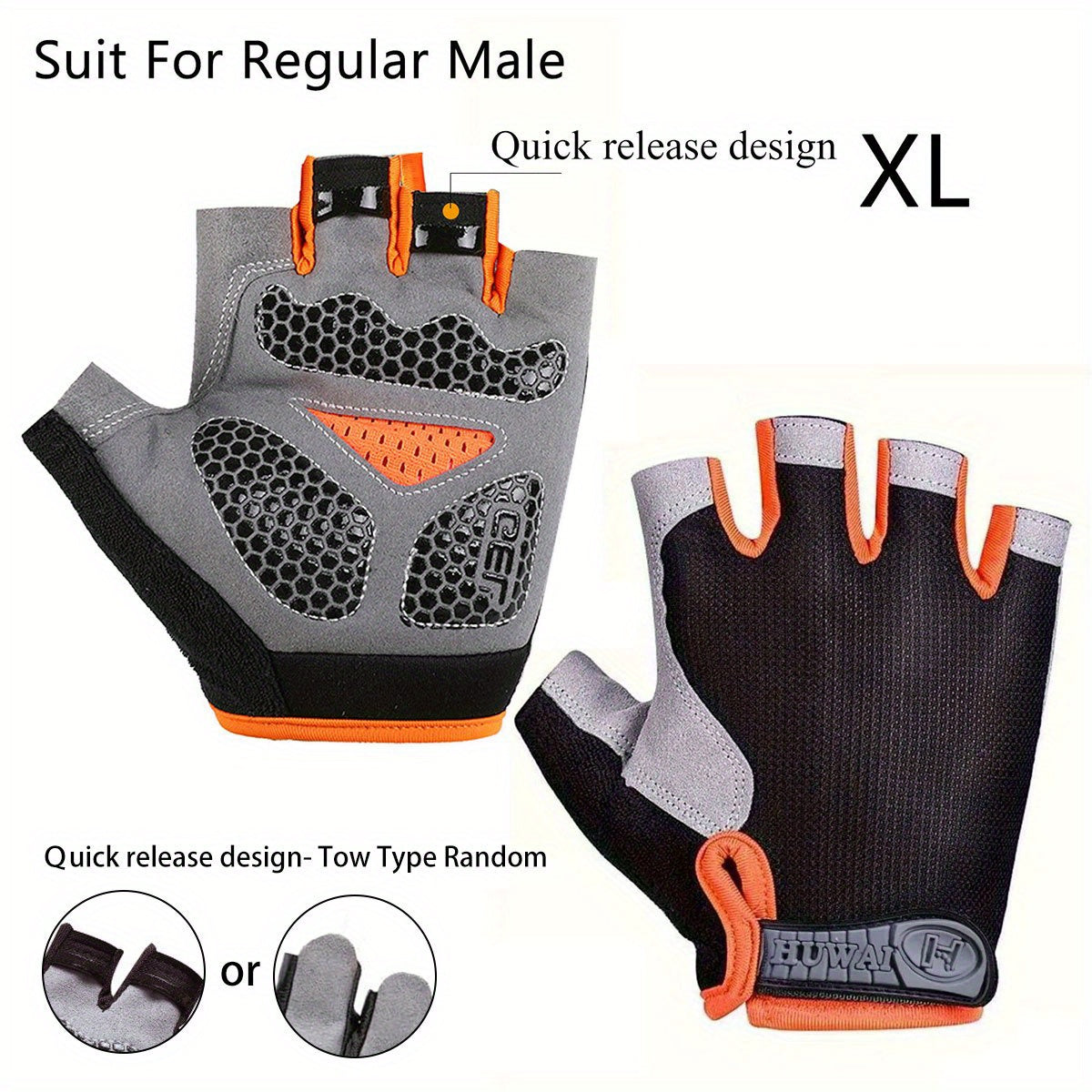 GUA16 - Guanti da ciclismo unisex a mezze dita