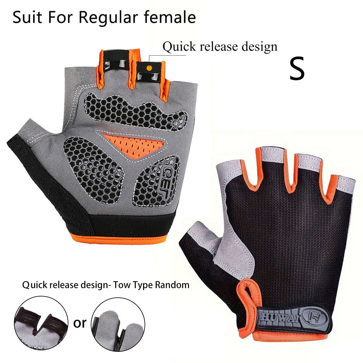 GUA16 - Guanti da ciclismo unisex a mezze dita