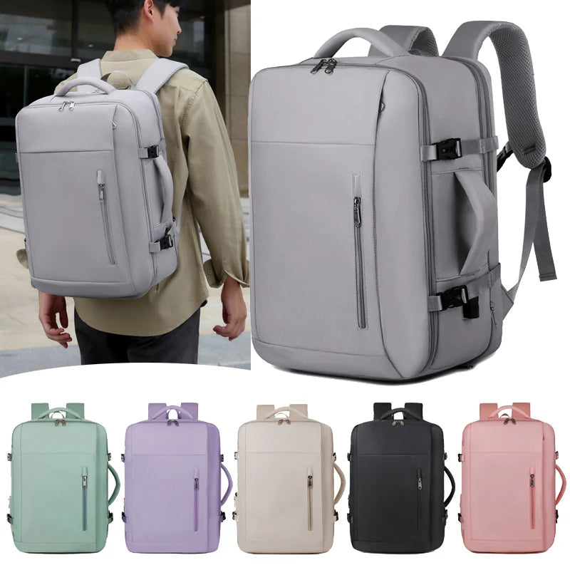 A07 - Large Capacity Waterproof USB Charging Backpack Business Travel Laptop Bag
