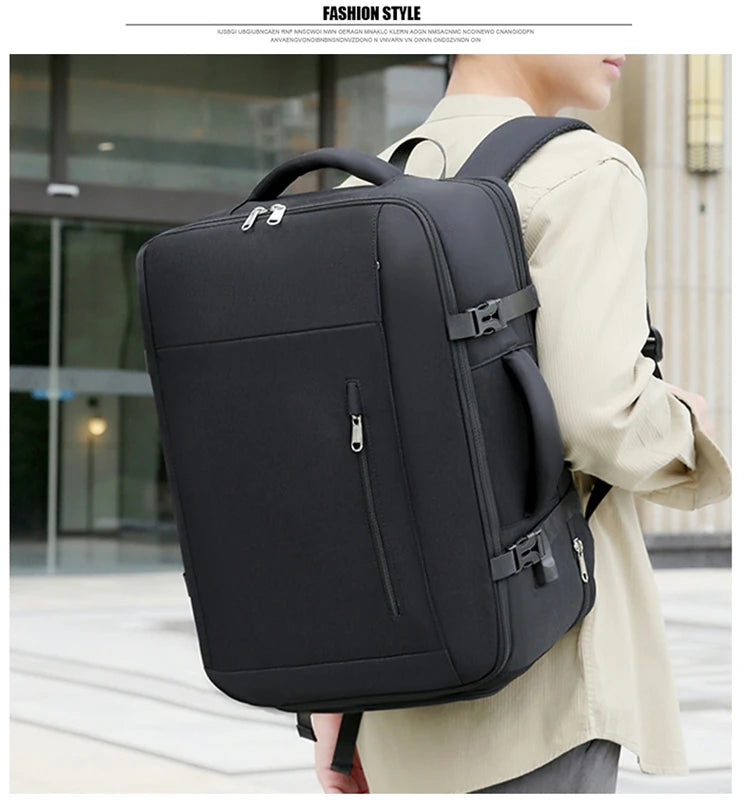 A07 - Large Capacity Waterproof USB Charging Backpack Business Travel Laptop Bag