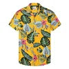HAWAIA10 - Camicia hawaiana con scollo a V e bottoni