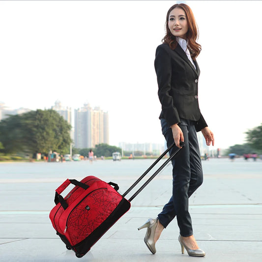 A19 - Foldable Luggage Bag Travel Duffle Trolley bag Rolling Suitcase