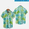 HAWAIA14 - Camicia hawaiana a maniche corte con stampa 3D