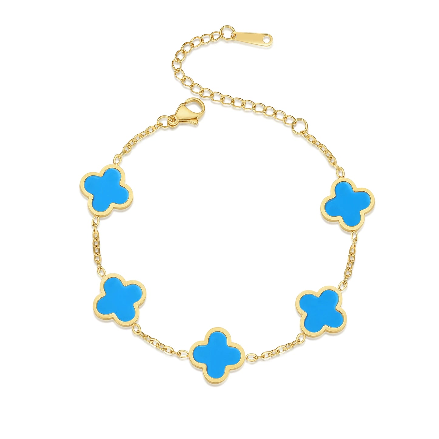 BRAC25 - Bracciale trifoglio portafortuna placcato oro