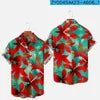 HAWAIA14 - Camicia hawaiana a maniche corte con stampa 3D