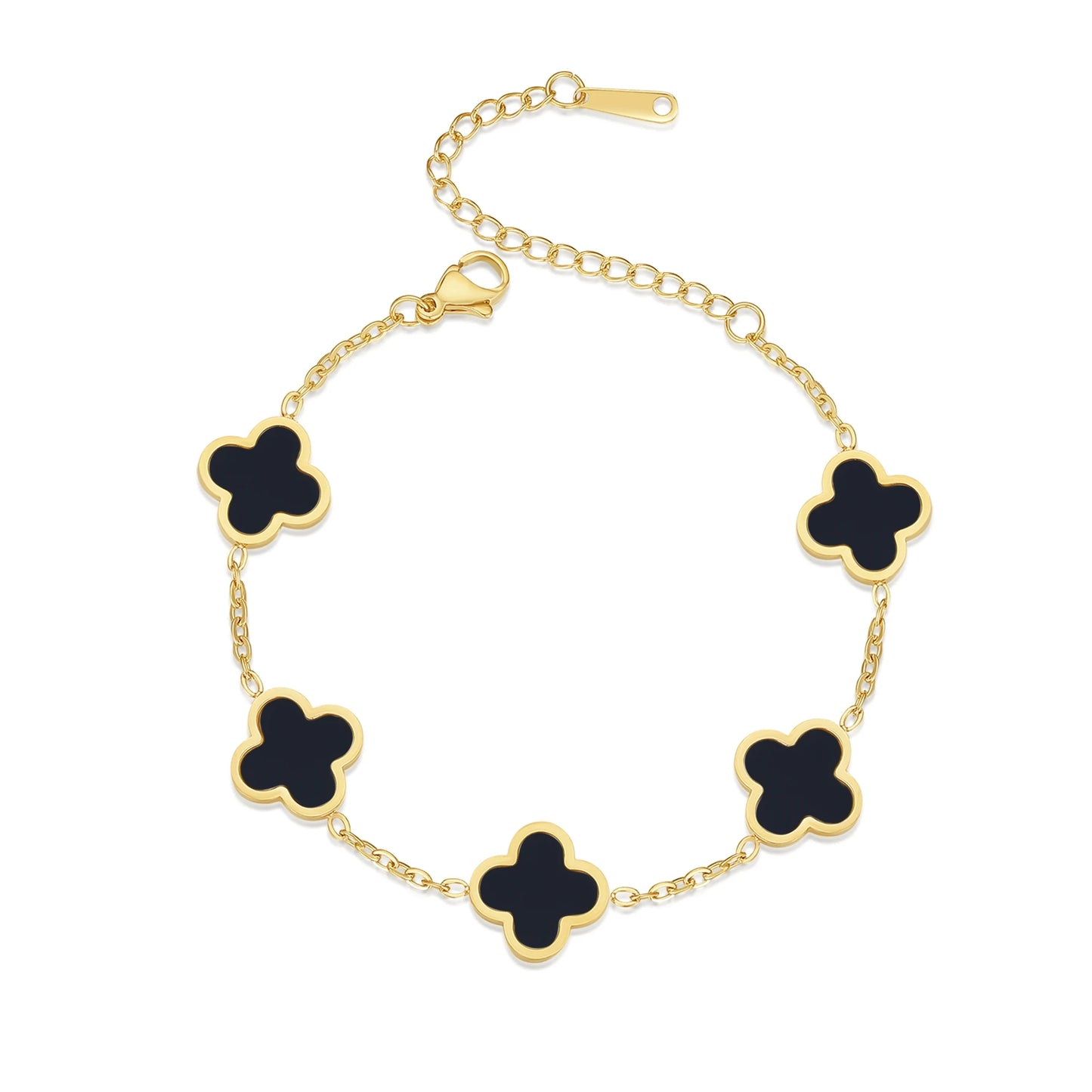 BRAC25 - Bracciale trifoglio portafortuna placcato oro