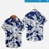 HAWAIA14 - Camicia hawaiana a maniche corte con stampa 3D