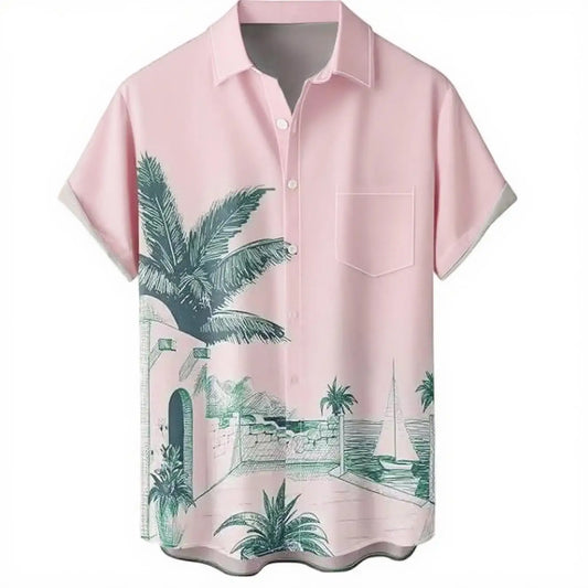 HAWAIA02 - Camicia estiva da uomo a maniche corte
