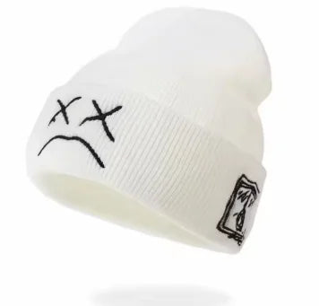 CAP02 - Knitted hat embroidered with hip-hop rap expression