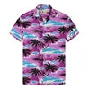 HAWAIA10 - Camicia hawaiana con scollo a V e bottoni