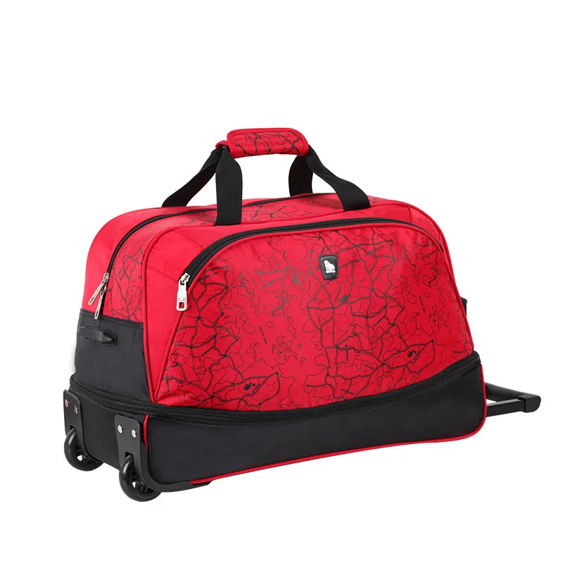 A19 - Foldable Luggage Bag Travel Duffle Trolley bag Rolling Suitcase