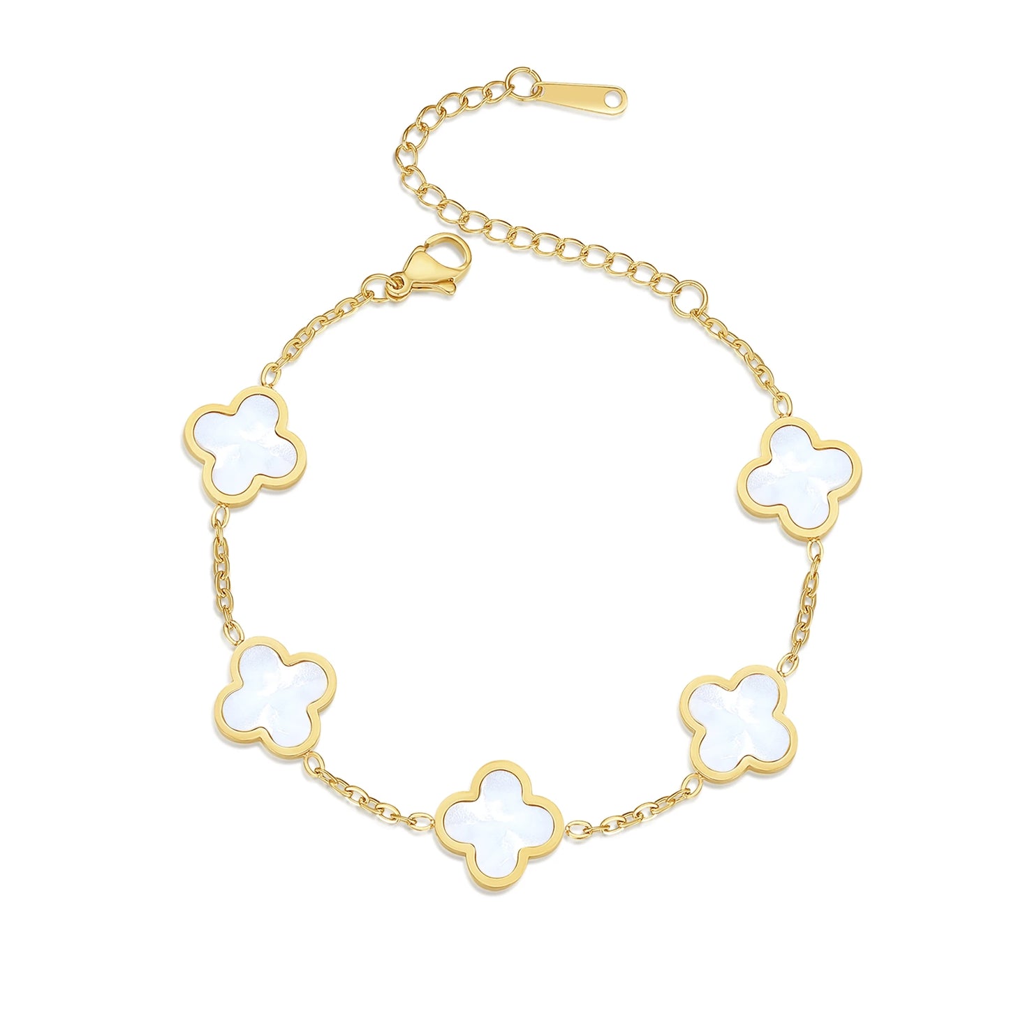 BRAC25 - Bracciale trifoglio portafortuna placcato oro