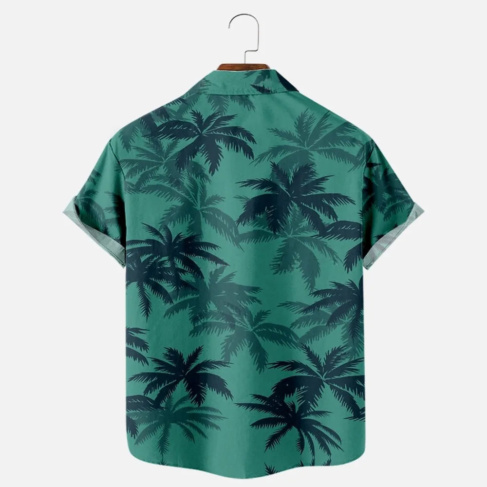 HAWAIA14 - Camicia hawaiana a maniche corte con stampa 3D