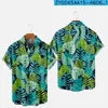 HAWAIA14 - Camicia hawaiana a maniche corte con stampa 3D