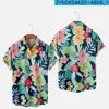 HAWAIA14 - Camicia hawaiana a maniche corte con stampa 3D