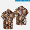 HAWAIA14 - Camicia hawaiana a maniche corte con stampa 3D