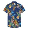 HAWAIA10 - Camicia hawaiana con scollo a V e bottoni