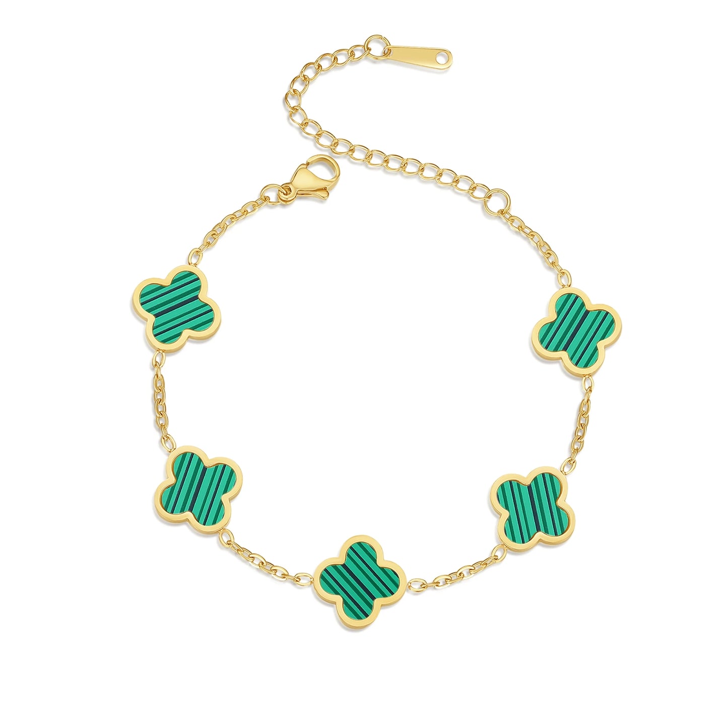 BRAC25 - Bracciale trifoglio portafortuna placcato oro