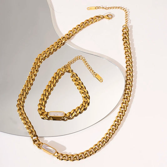 BRAC02 - Collana e bracciale in acciaio inossidabile