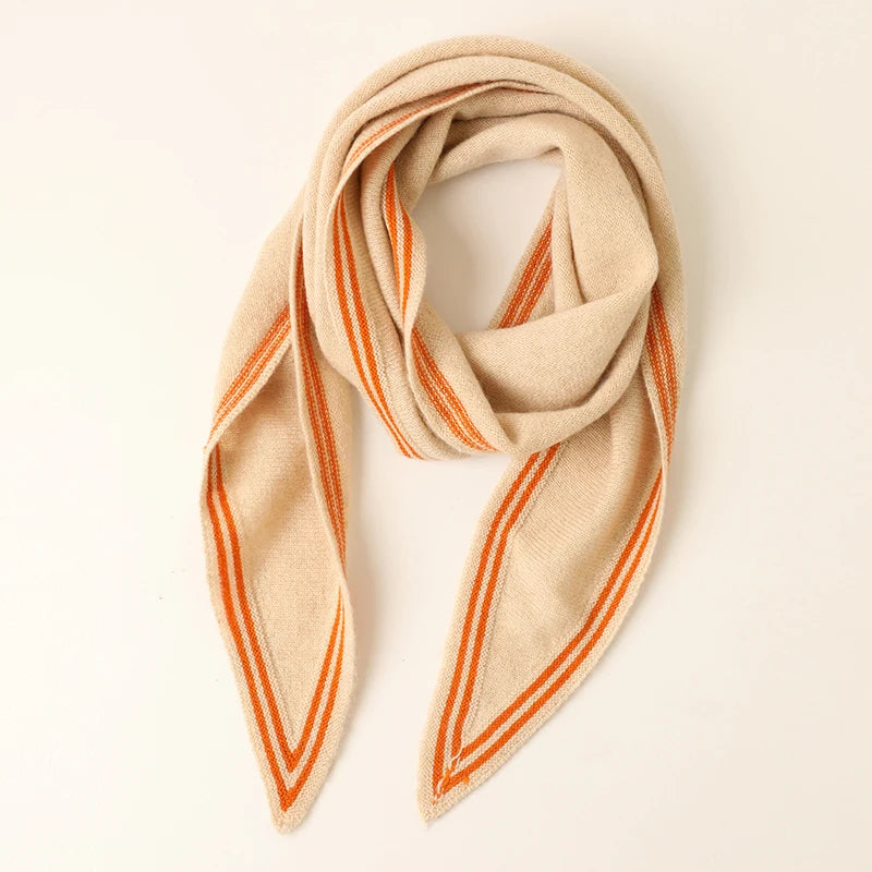 BAND05  - Sciarpa triangolare in maglia di cashmere puro al 100%