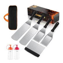 BBQ11 - Set di utensili per barbecue in acciaio inox
