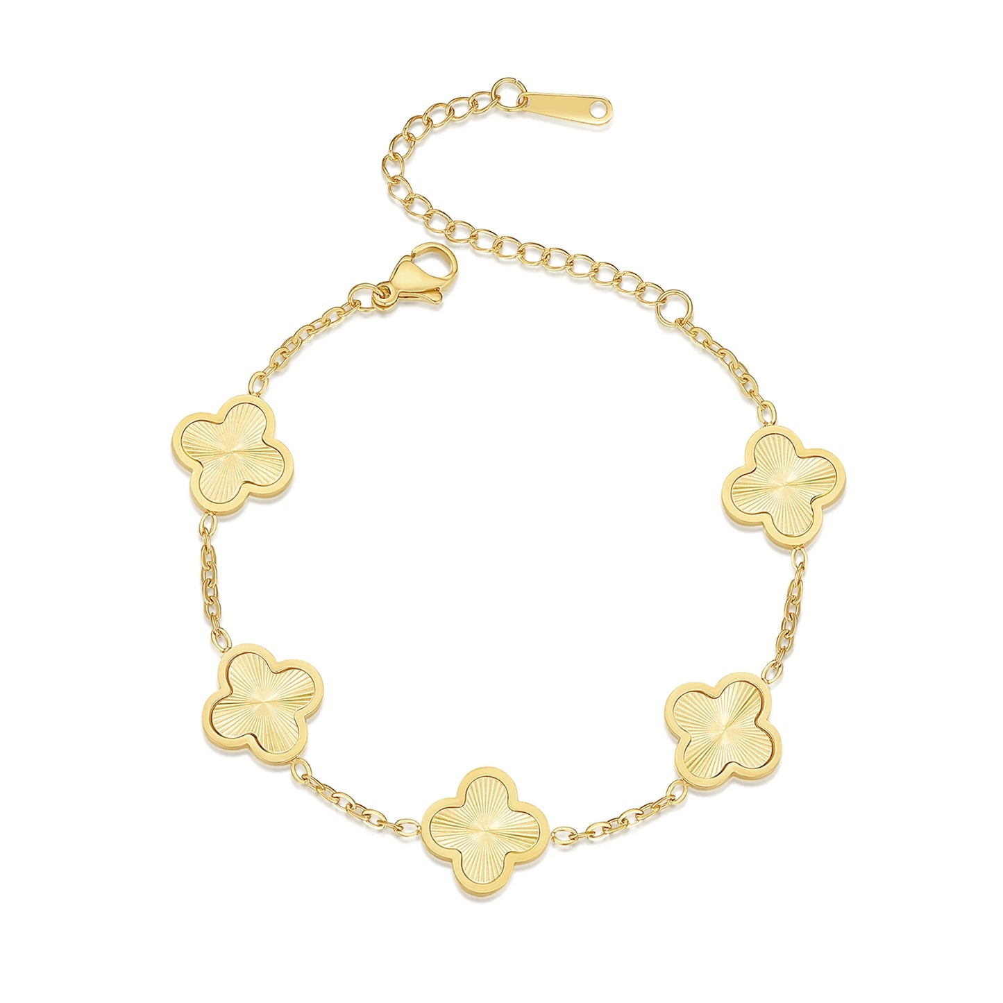 BRAC25 - Bracciale trifoglio portafortuna placcato oro