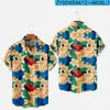 HAWAIA14 - Camicia hawaiana a maniche corte con stampa 3D