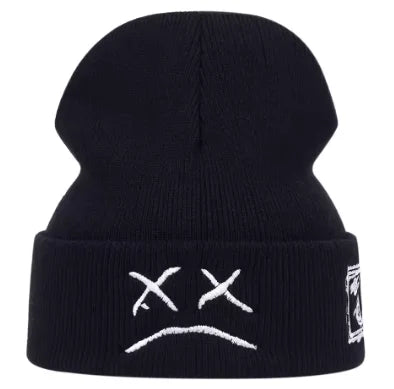 CAP02 - Knitted hat embroidered with hip-hop rap expression