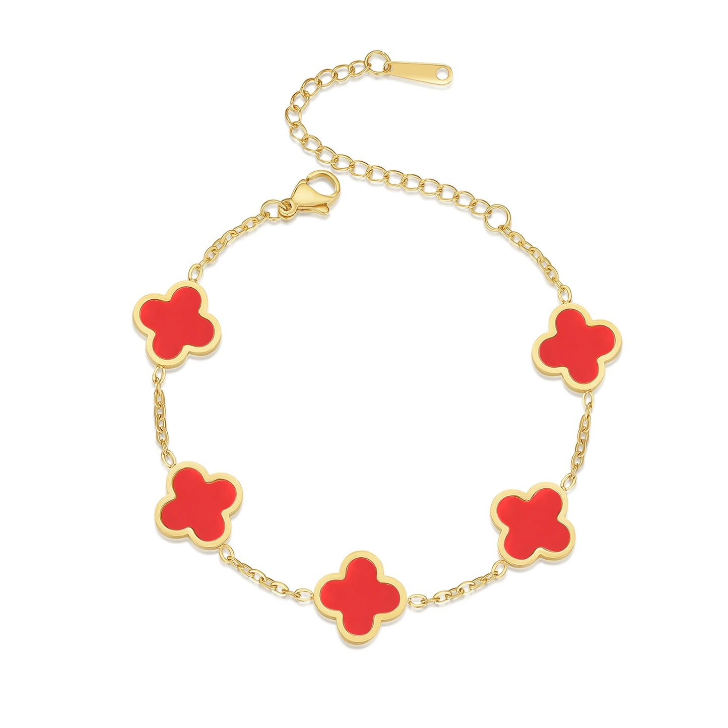 BRAC25 - Bracciale trifoglio portafortuna placcato oro