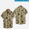 HAWAIA14 - Camicia hawaiana a maniche corte con stampa 3D