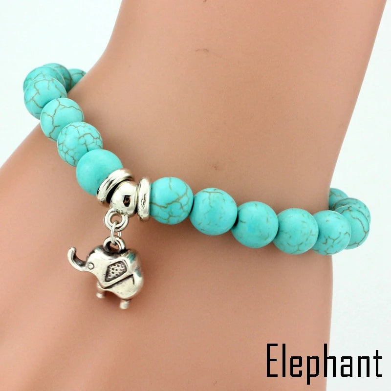 BRAC01 - Braccialetti con perline turchesi