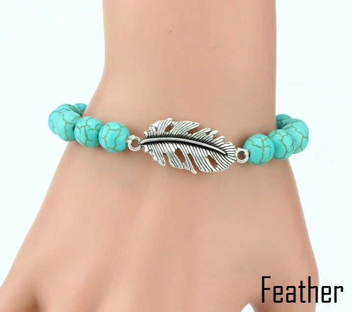 BRAC01 - Braccialetti con perline turchesi