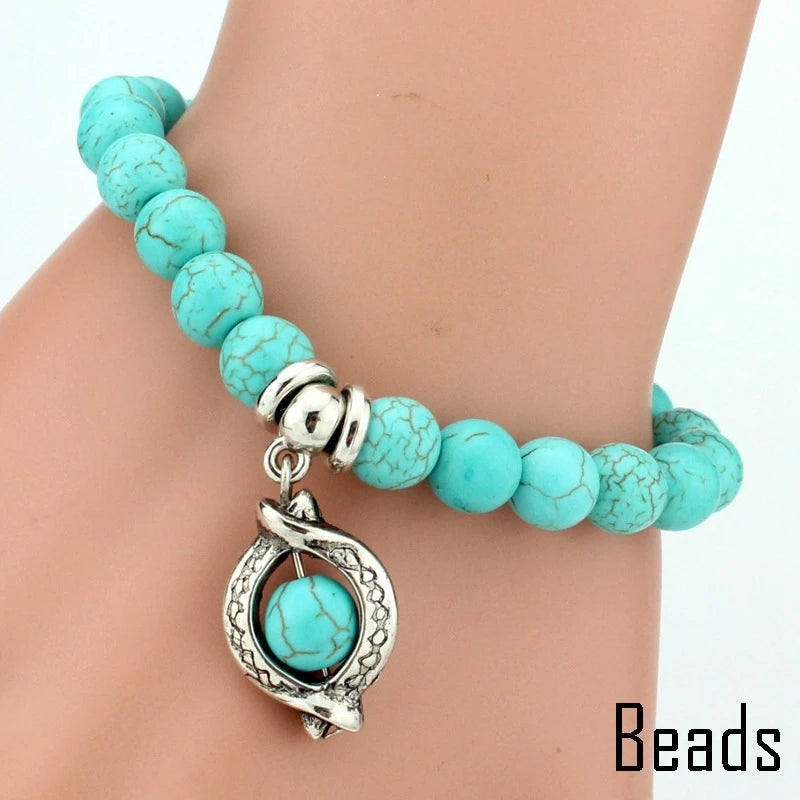 BRAC01 - Braccialetti con perline turchesi