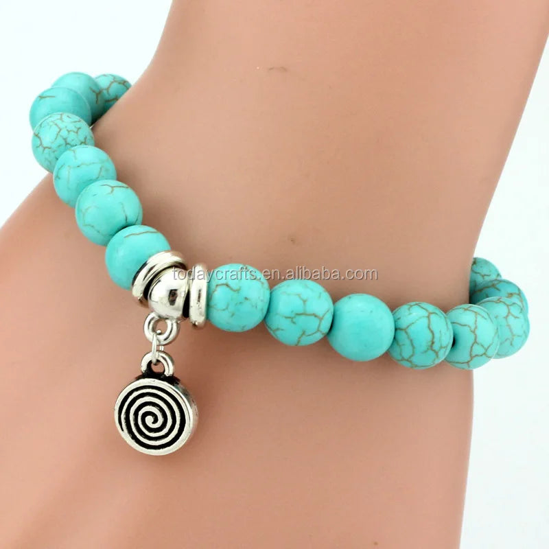 BRAC01 - Braccialetti con perline turchesi