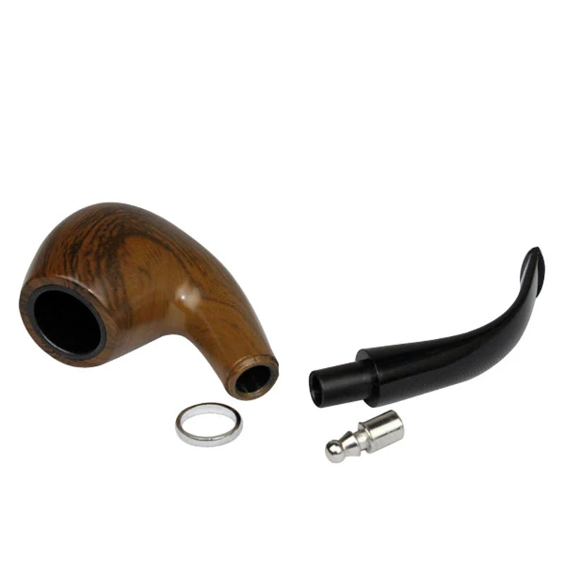 PIPE13 - Pipe per tabacco classico camino in resina con venature del legno