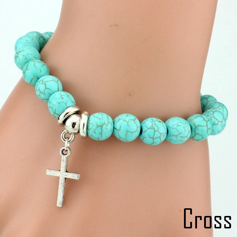 BRAC01 - Braccialetti con perline turchesi