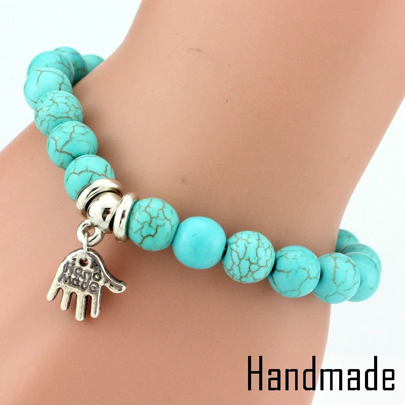 BRAC01 - Braccialetti con perline turchesi