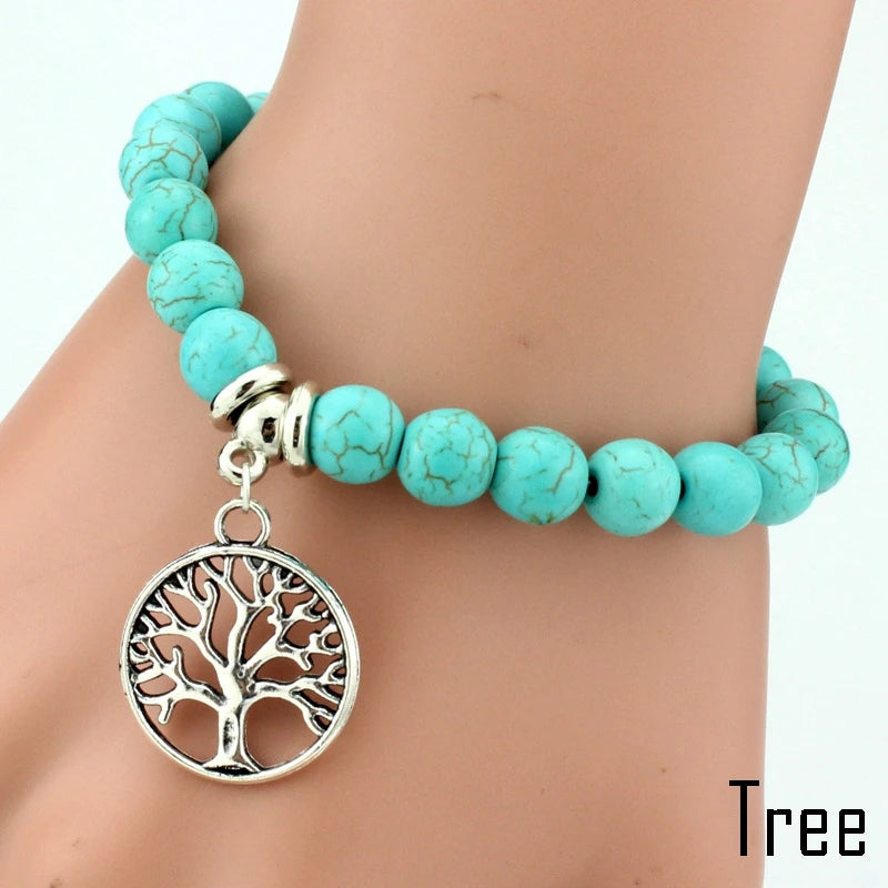 BRAC01 - Braccialetti con perline turchesi