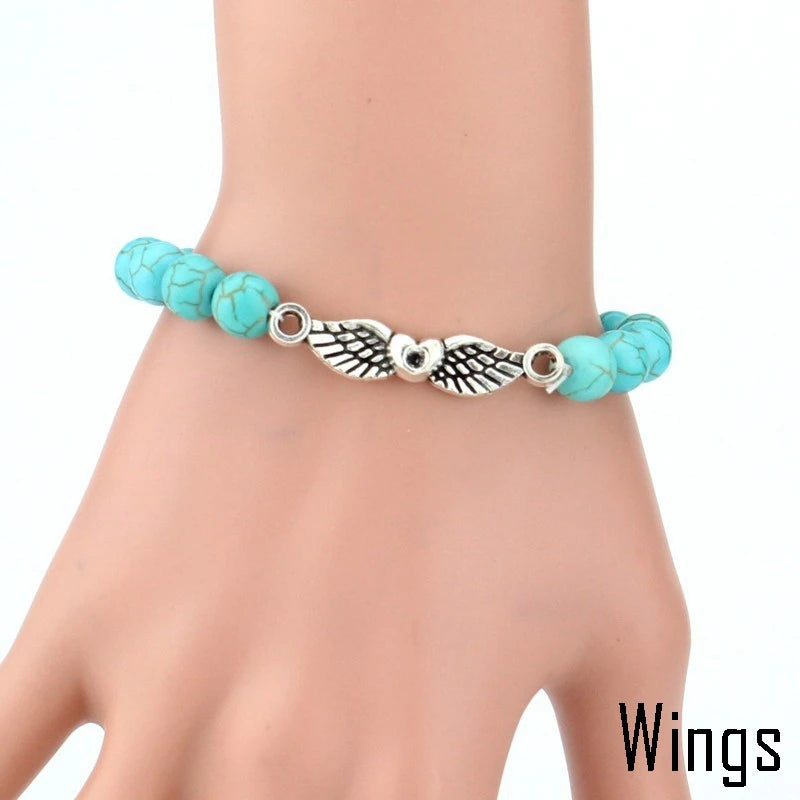 BRAC01 - Braccialetti con perline turchesi