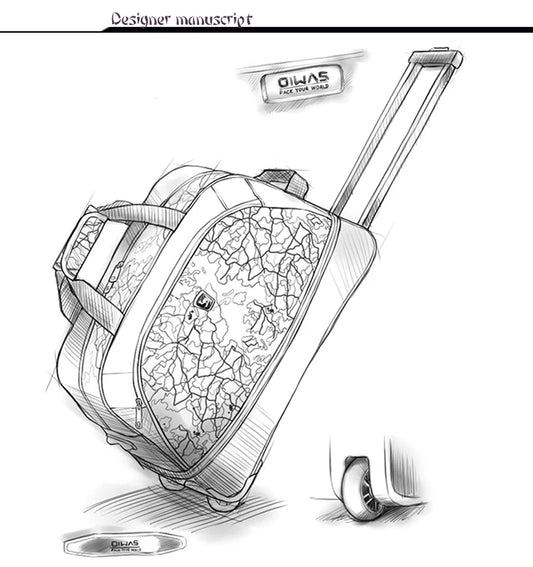 A19 - Foldable Luggage Bag Travel Duffle Trolley bag Rolling Suitcase